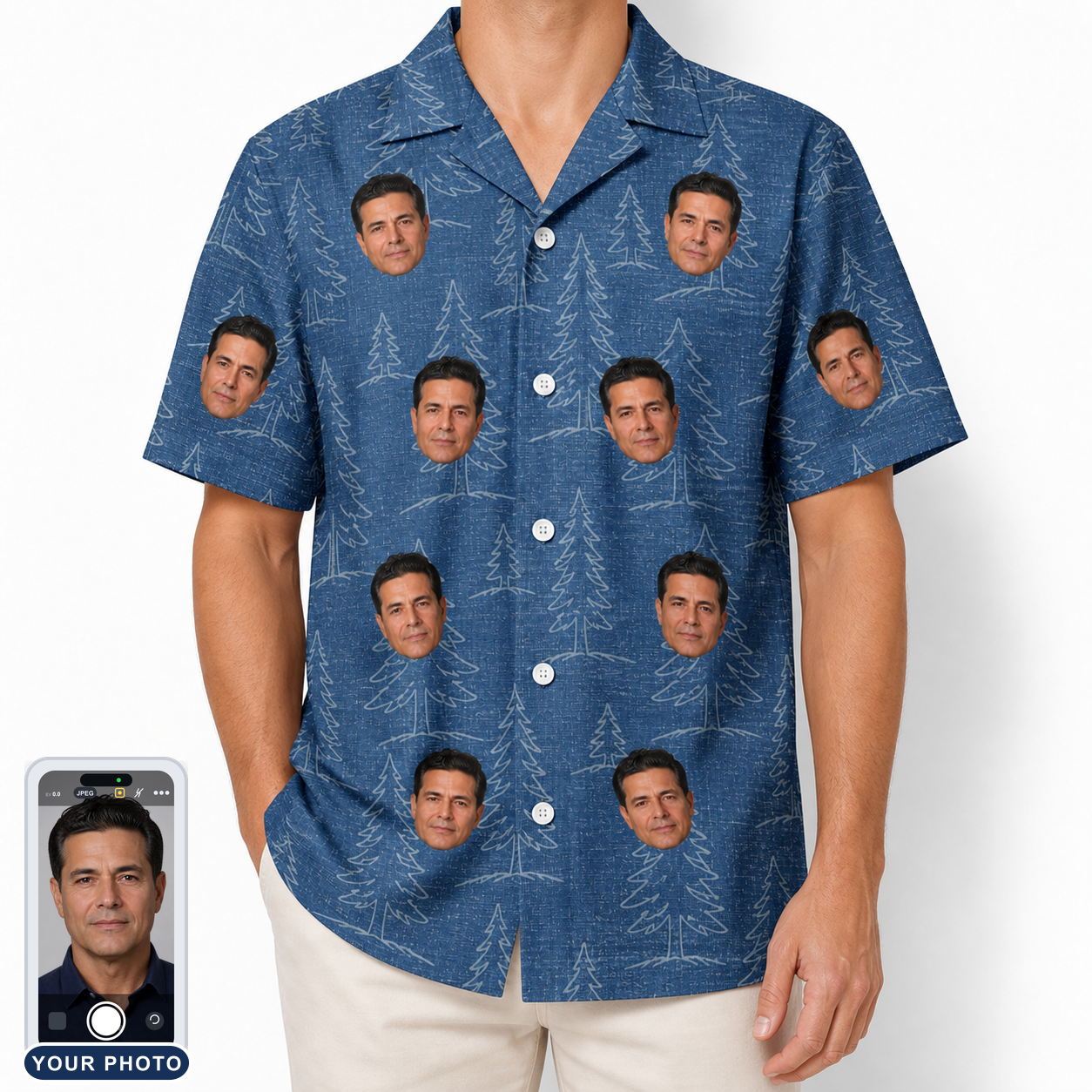 Men's Needle Nineteen Custom Face Hawaiian Shirt