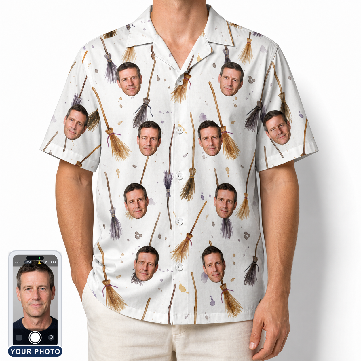 Men's Cackle Commuters Custom Face Hawaiian Shirt