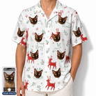Men's Rudolph Ruckus Custom Cat Face Hawaiian Shirt