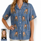 Women's Neck Appeal Custom Face Hawaiian Shirt