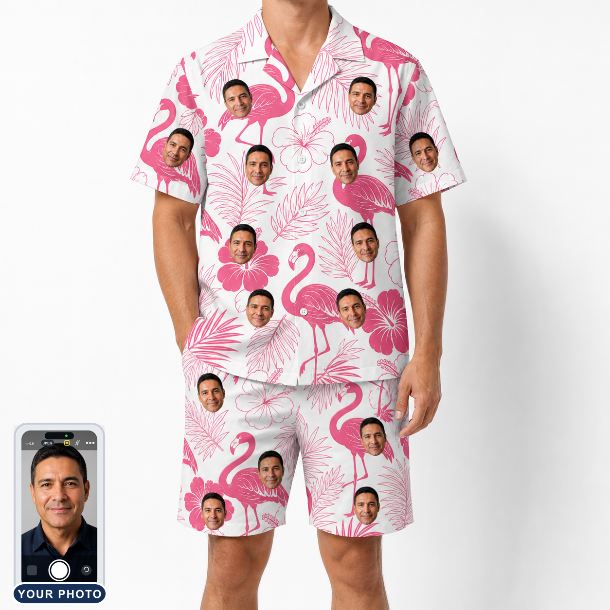 Men's Rosy Waders Custom Face Shirt & Shorts Set