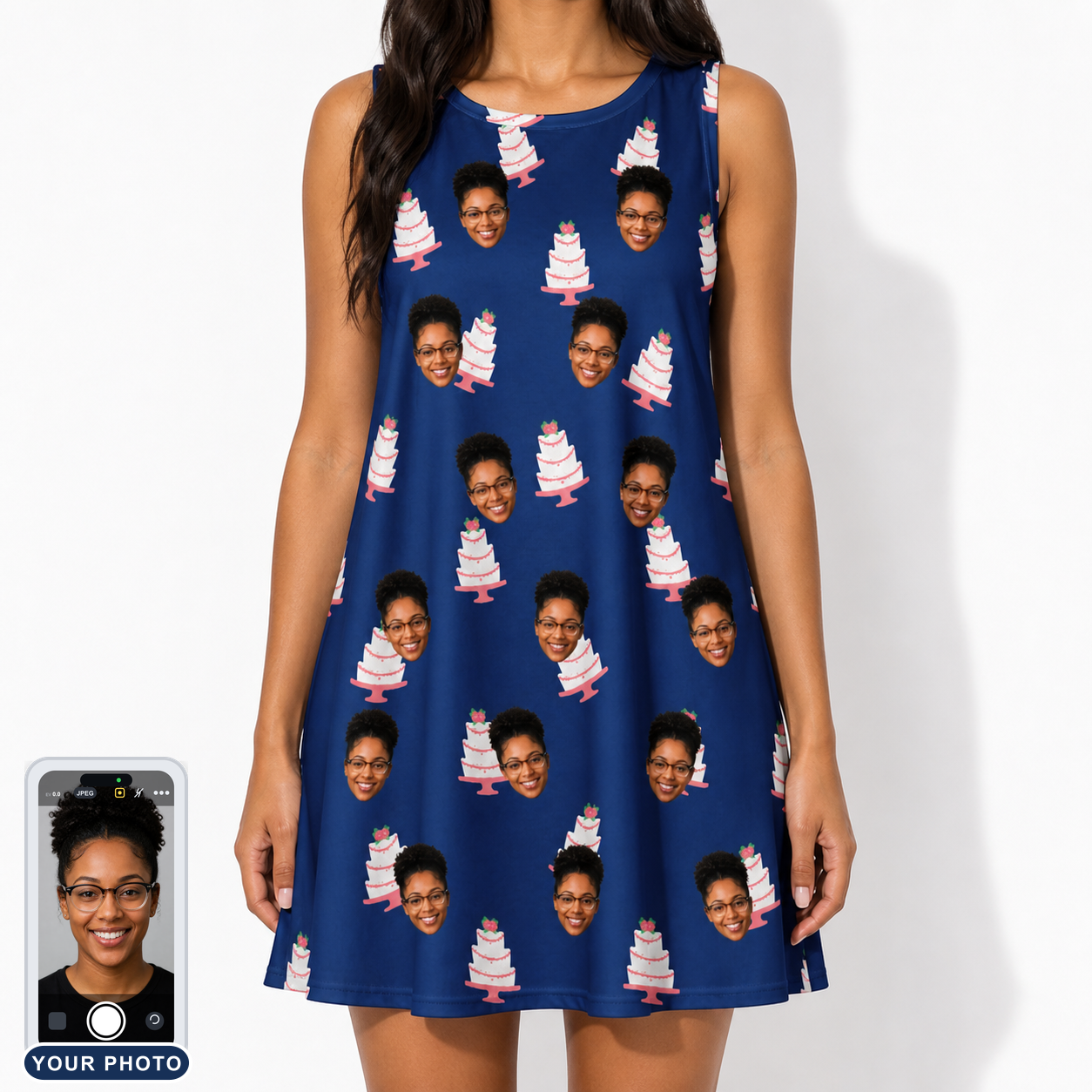 Women's Marzipan Marina Custom Face Tank Dress
