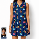 Women's Surprise Stacks Custom Face V-Neck Dress