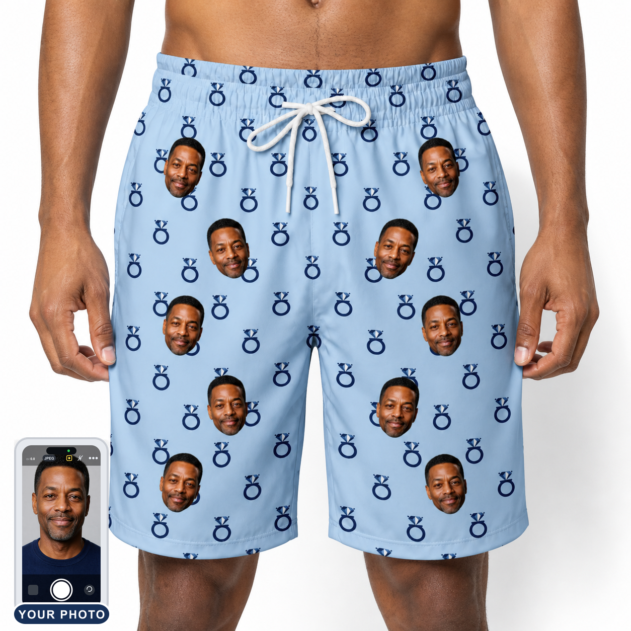 Men's Lovebound Luster Custom Face Beach Shorts