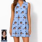 Women's Fin Flickers Custom Face V-Neck Dress