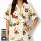 Women's Sleigh Bells Custom Cat Face Hawaiian Shirt