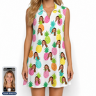 Women's Poolside Pips Custom Face V-Neck Dress