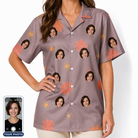 Women's Silken Scare Custom Face Hawaiian Shirt