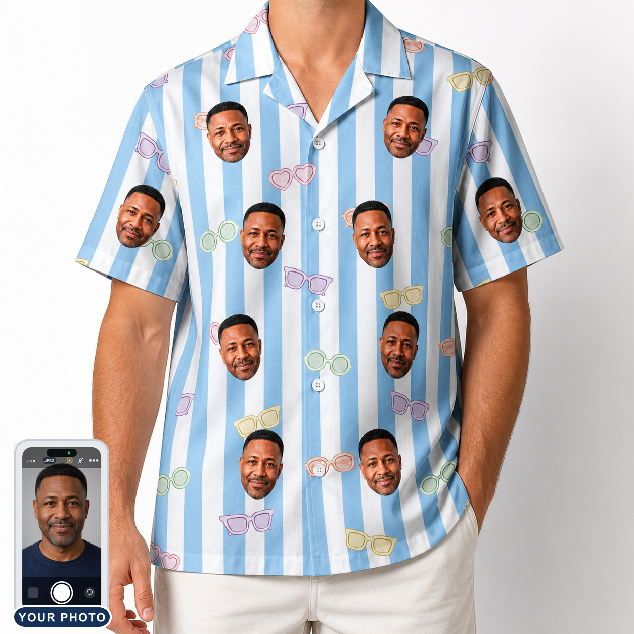 Men's Henhouse Hues Custom Face Hawaiian Shirt