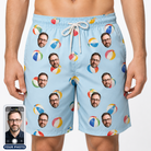 Men's Family Floaties Custom Face Beach Shorts