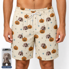 Men's Lantern Laughs Custom Dog Face Beach Shorts