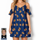 Women's Cookie Kringle Custom Face Off-Shoulder Dress