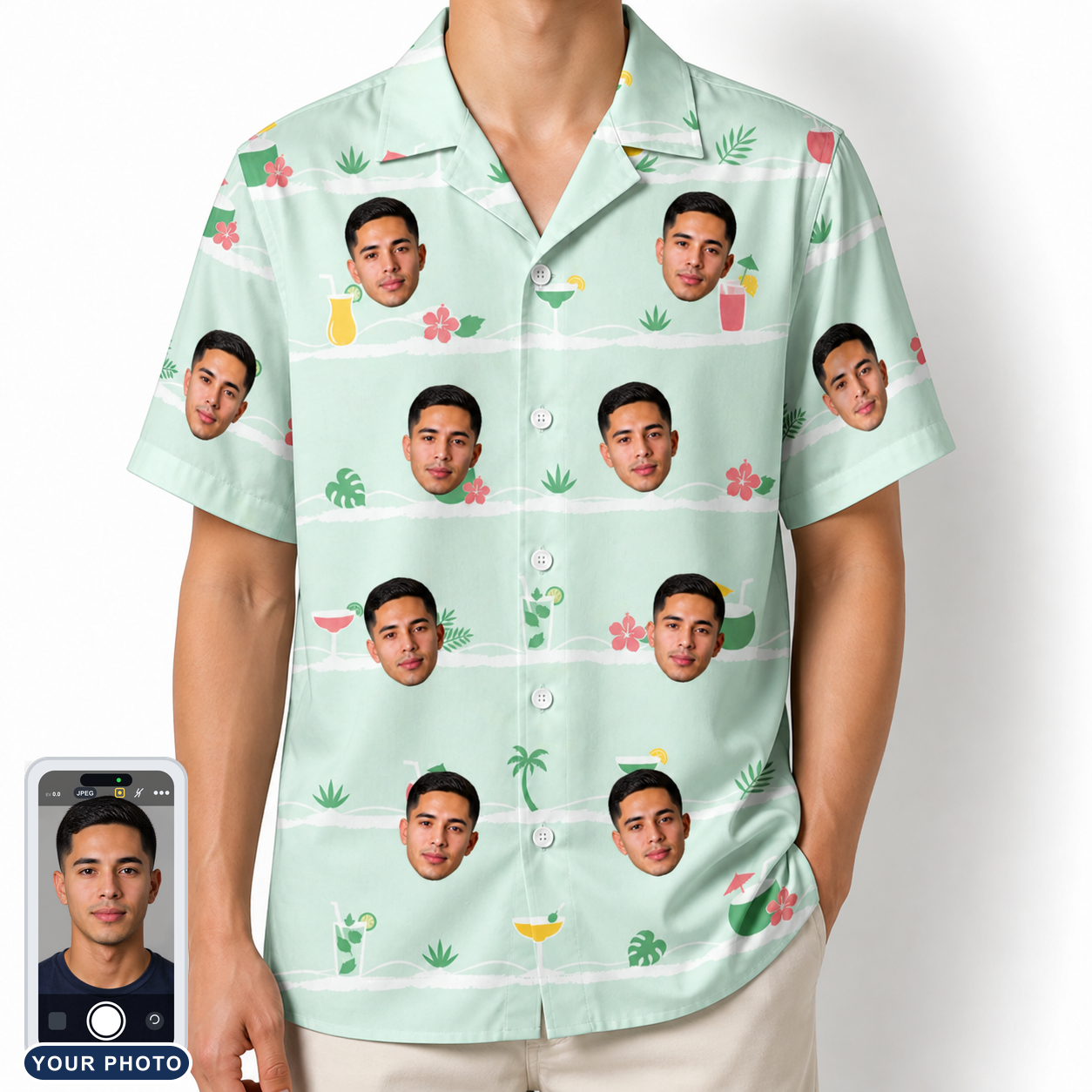 Men's Margarita Mayhem Custom Face Hawaiian Shirt