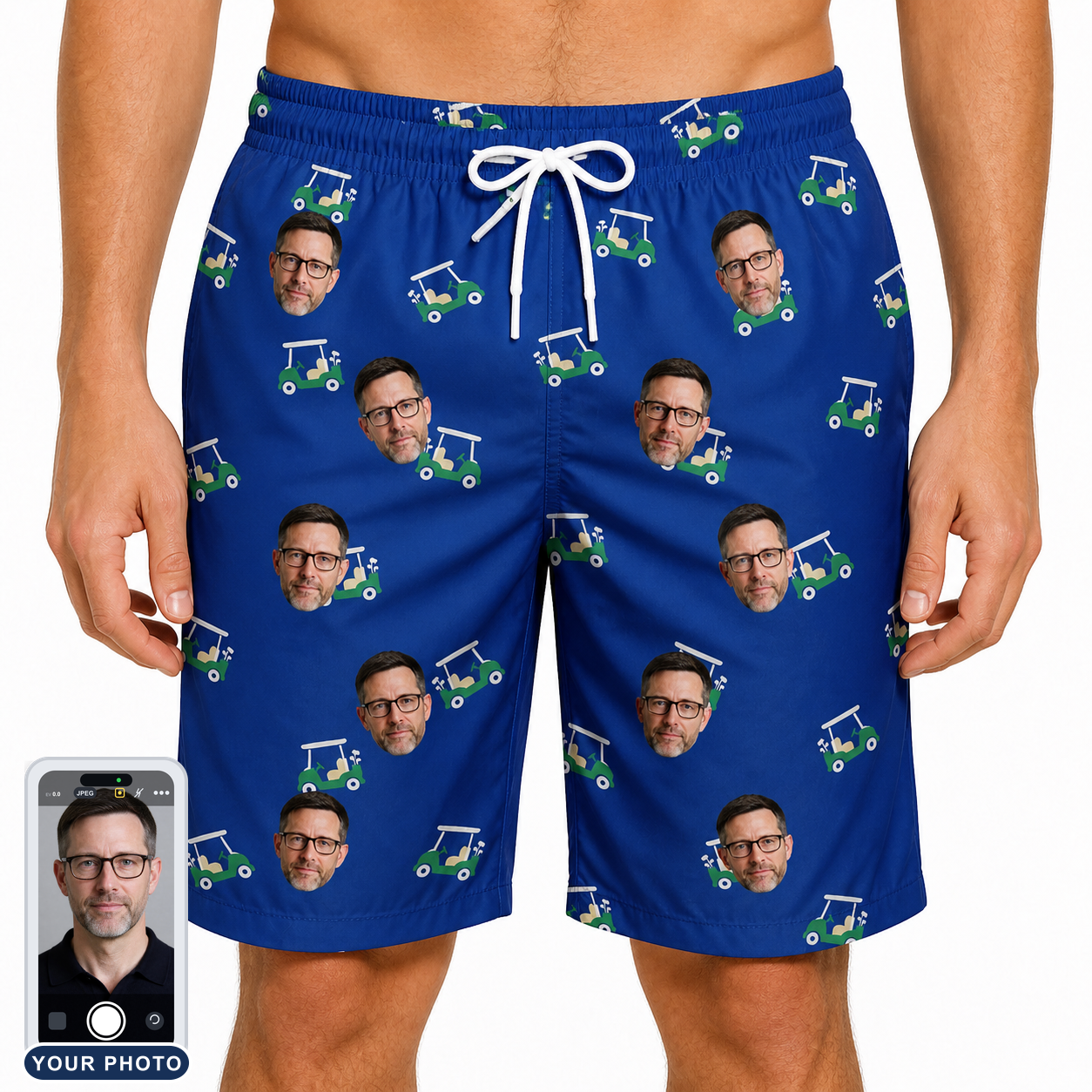 Men's Bogey Buggies Custom Face Beach Shorts