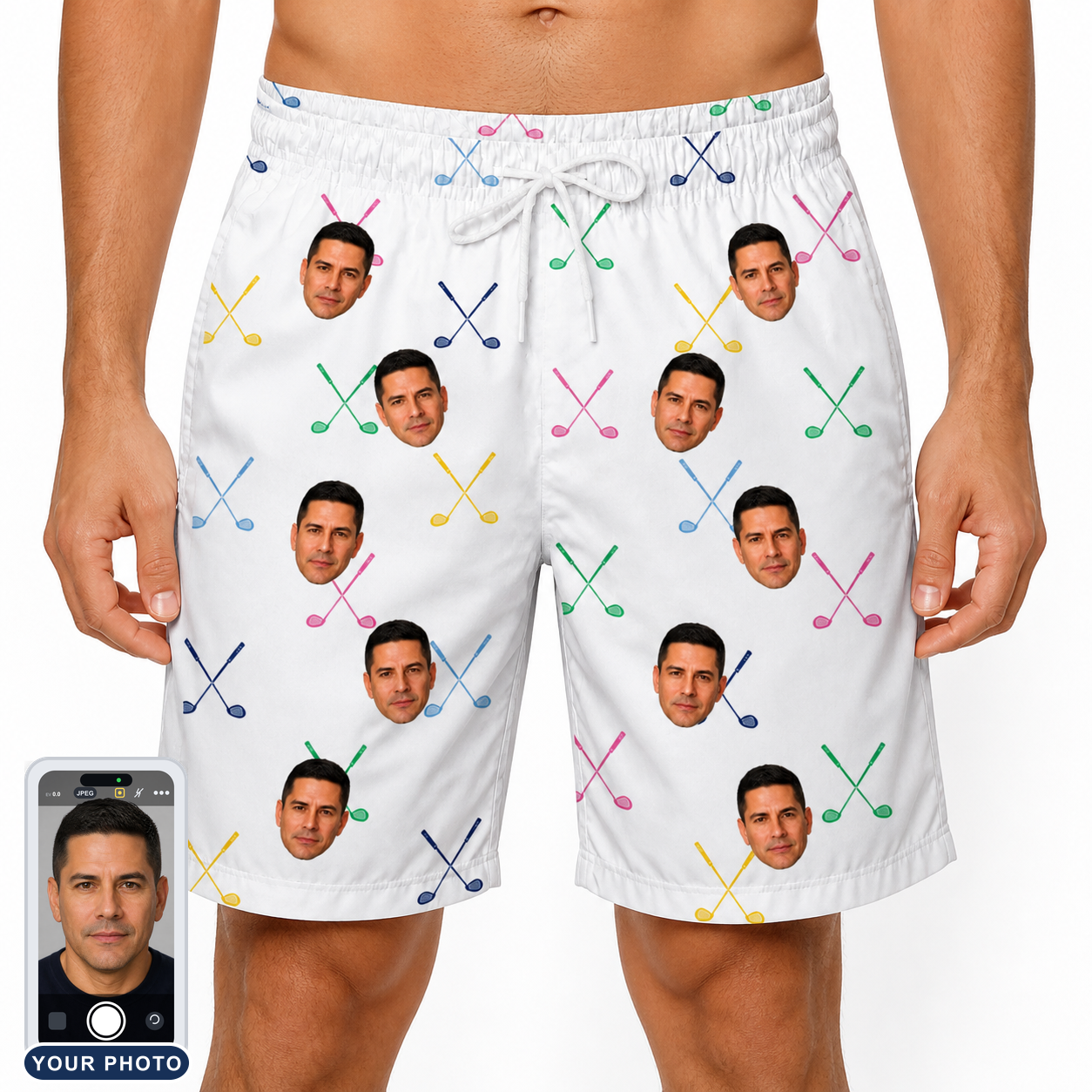 Men's Swing Symphony Custom Face Beach Shorts