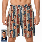 Men's Christmas Cuffs Custom Face Beach Shorts