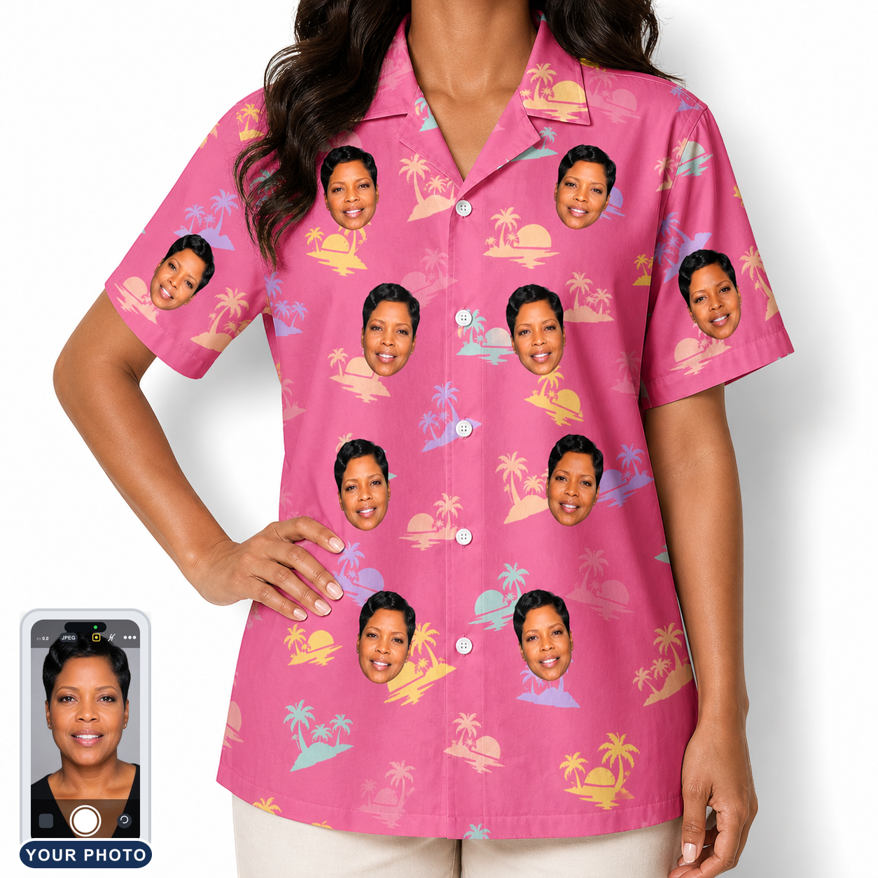 Women's Heatwave Hacienda Custom Face Hawaiian Shirt