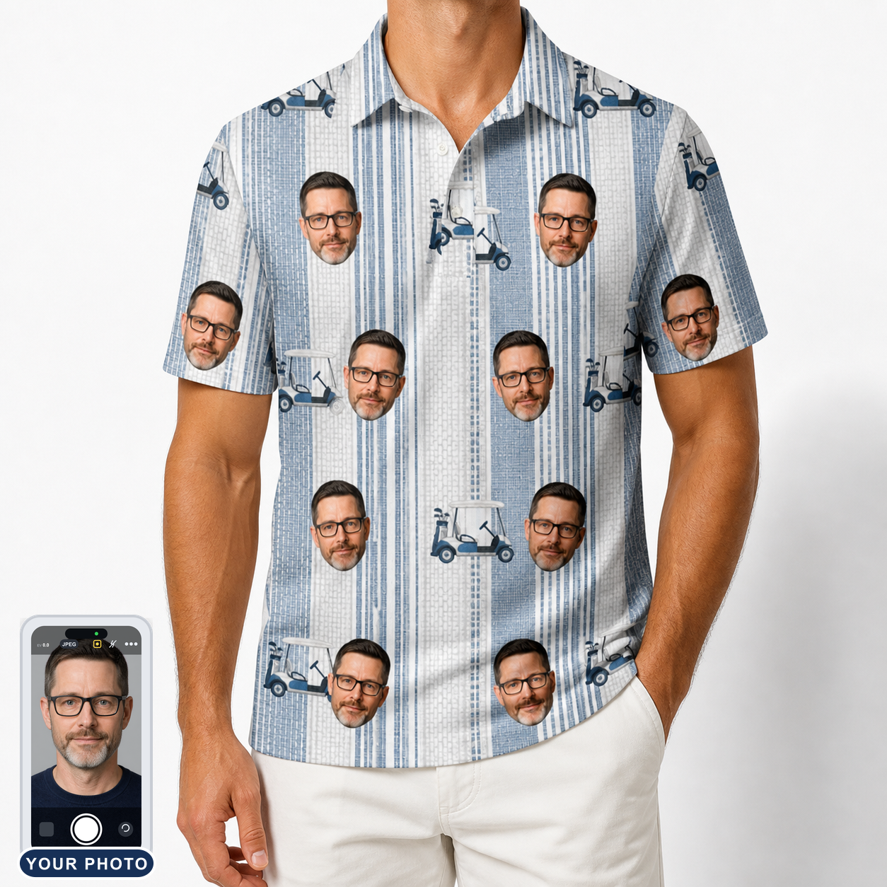 Men's Foreward Motion Custom Face Polo Shirt