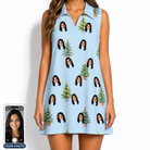 Women's Spruce Spectacle Custom Face V-Neck Dress
