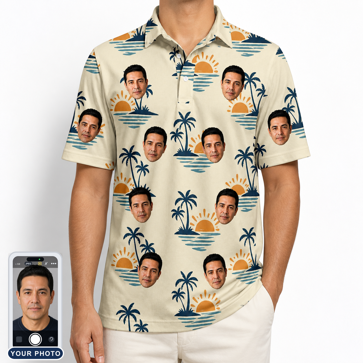 Men's Vinyl Vista Custom Face Polo Shirt