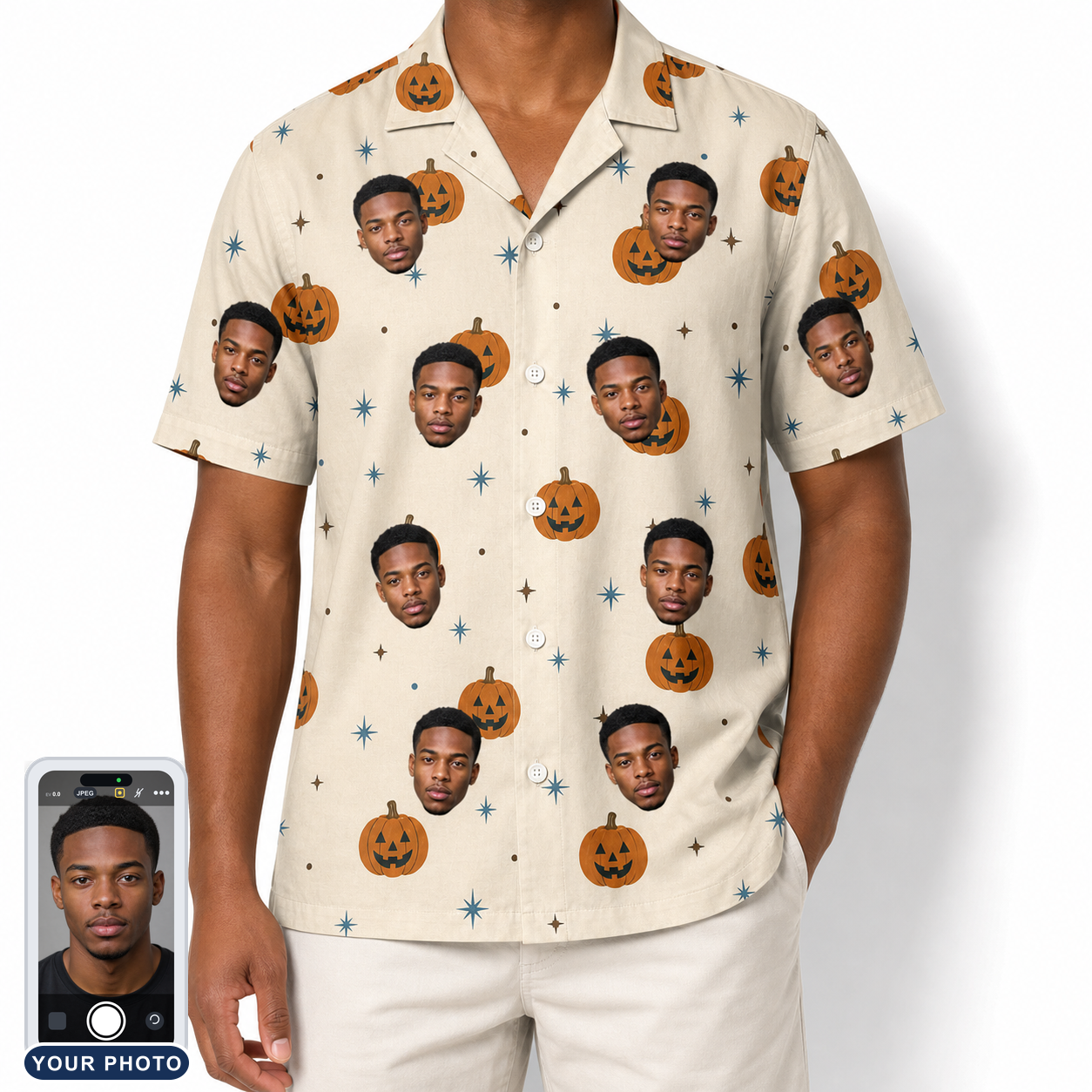 Men's Lantern Laughs Custom Face Hawaiian Shirt