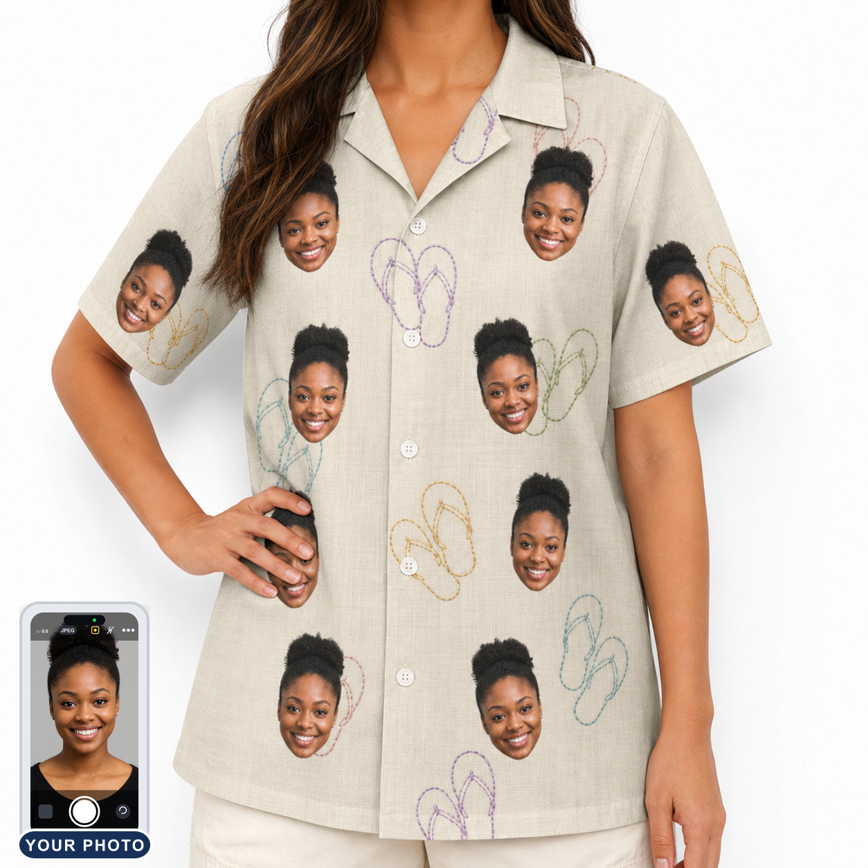Women's Kin Kicks Custom Face Hawaiian Shirt