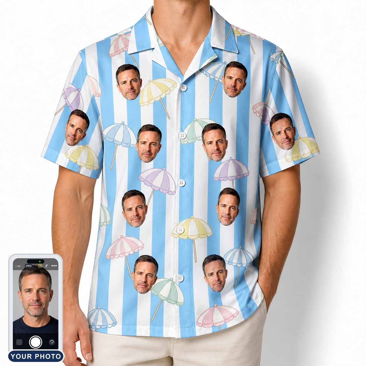 Men's Awning Outing Custom Face Hawaiian Shirt