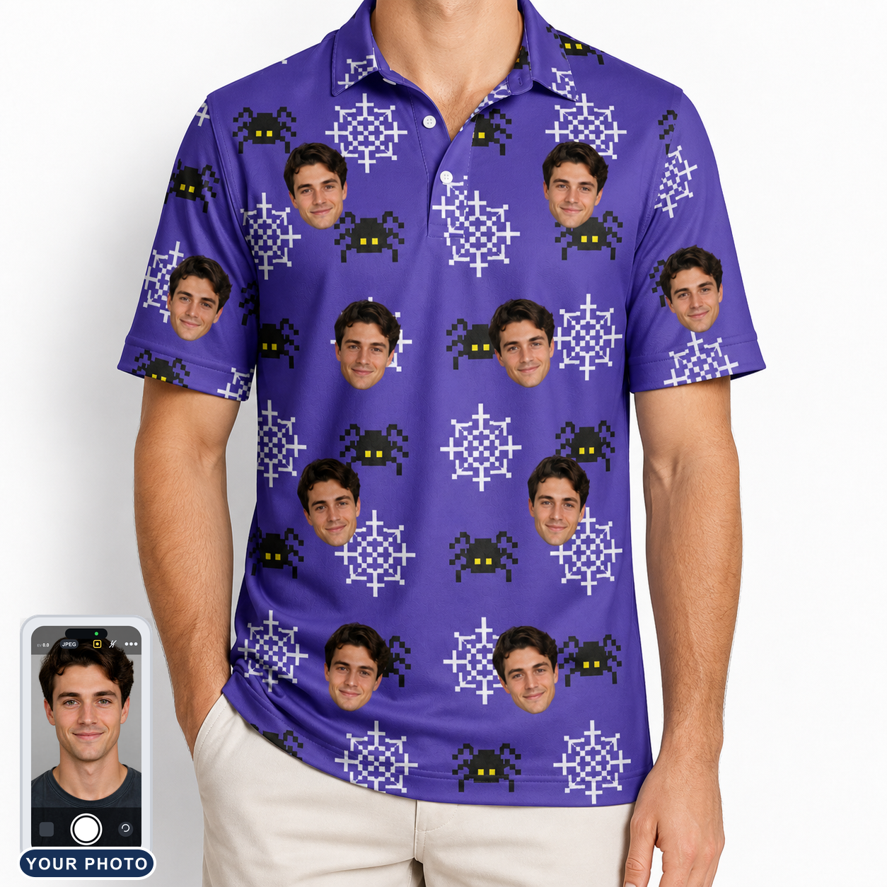 Men's Leggy Lurkers Custom Face Polo Shirt