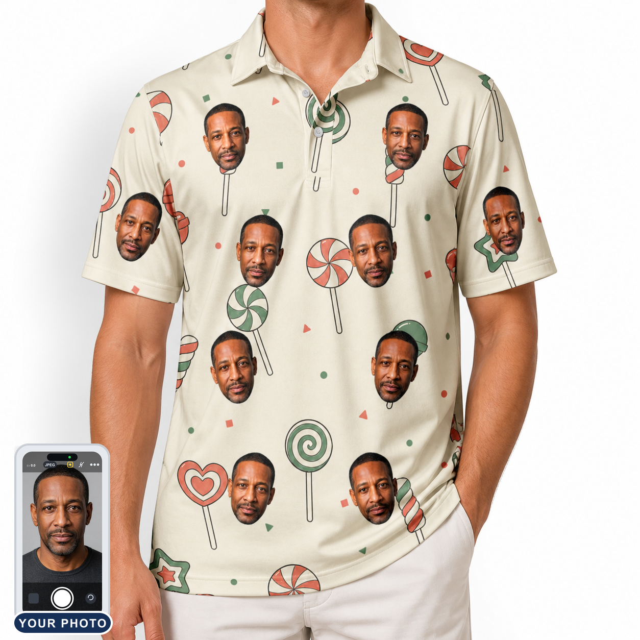Men's Candy Constellation Custom Face Polo Shirt