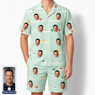 Men's Birthday Bling Custom Face Shirt & Shorts Set
