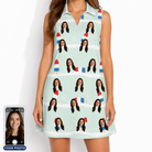 Women's Independence Icicles Custom Face V-Neck Dress