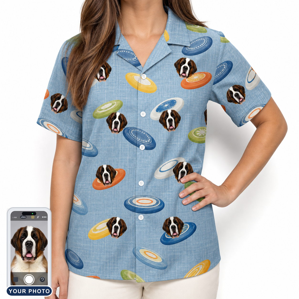 Women's Aero Barkers Custom Dog Face Hawaiian Shirt
