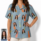 Women's Dapper Dads Custom Face Hawaiian Shirt