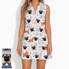 Women's Fido Follies Custom Dog Face V-Neck Dress