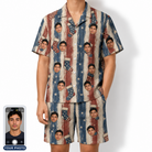Men's Christmas Cuffs Custom Face Shirt & Shorts Set