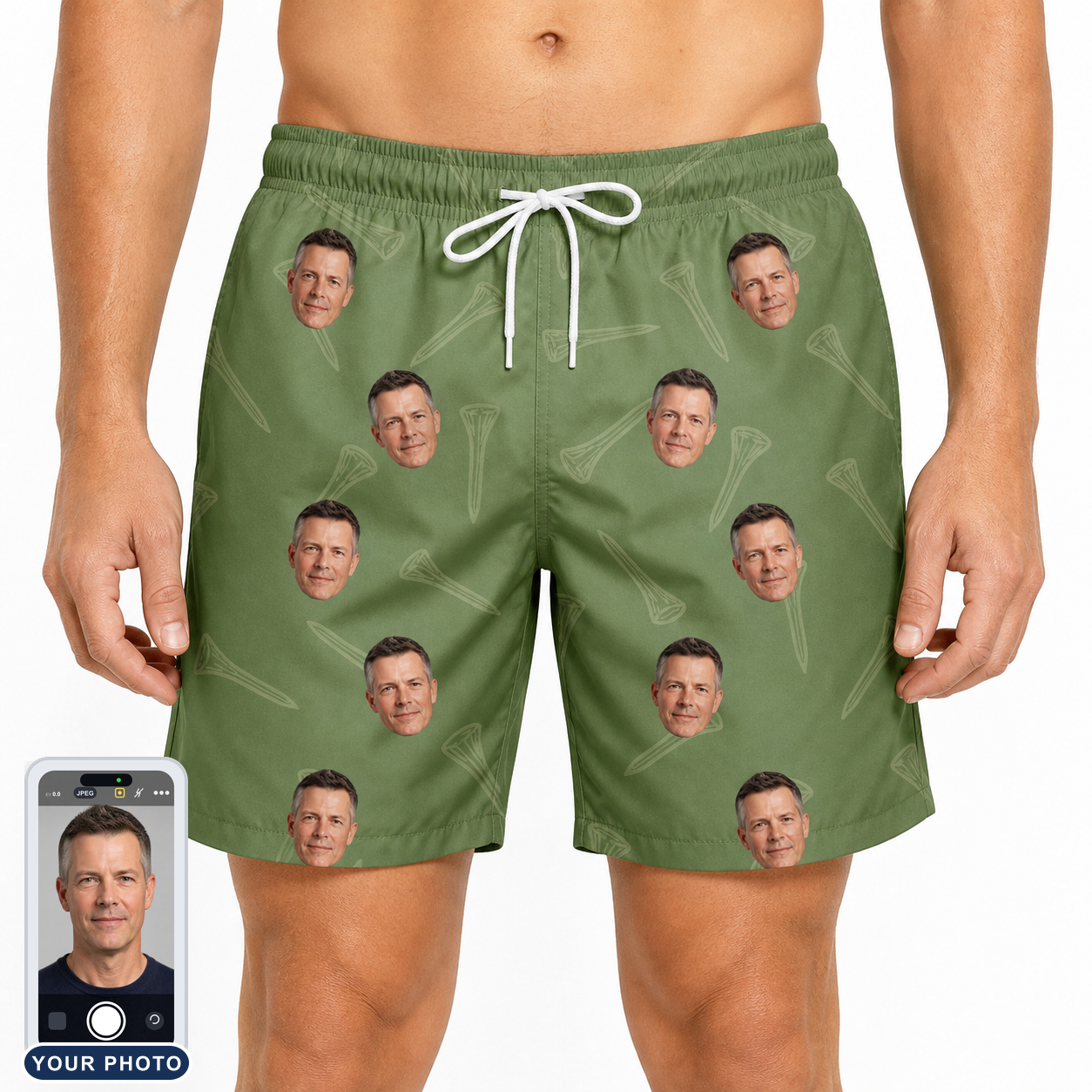 Men's Fairway Flair Custom Face Beach Shorts