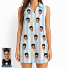 Women's Green Glory Custom Face V-Neck Dress
