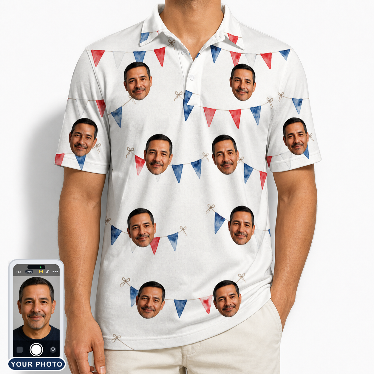 Men's Ruby Ruffles Custom Face Polo Shirt