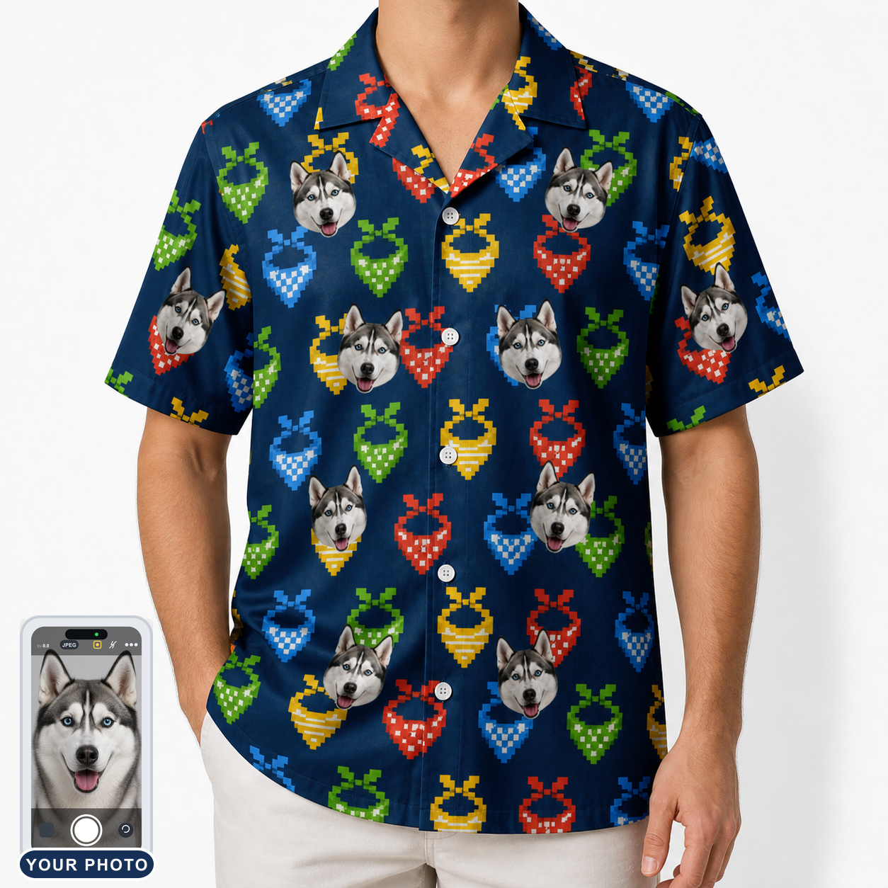 Men's Pawsome Paisley Custom Dog Face Hawaiian Shirt