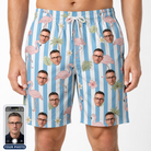 Men's Cerise Sashay Custom Face Beach Shorts
