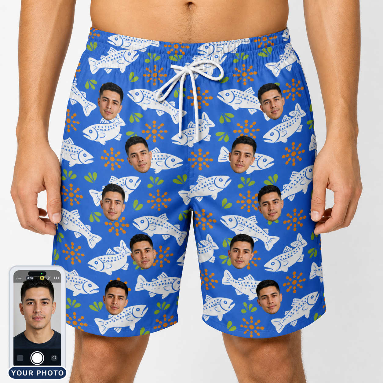 Men's River Rascals Custom Face Beach Shorts