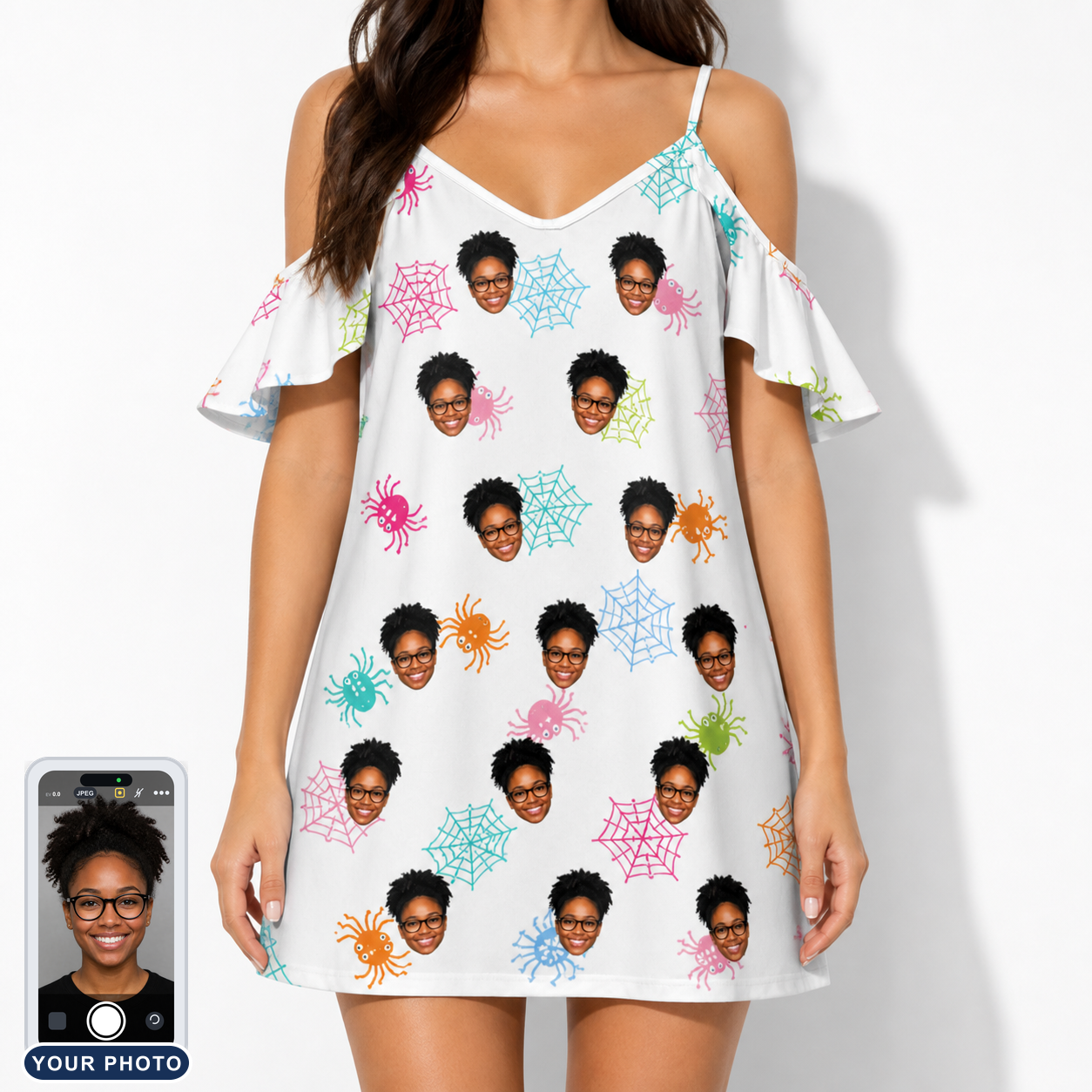 Women's Sticky Situation Custom Face Off-Shoulder Dress