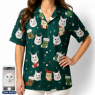 Women's Chimney Cheer Custom Cat Face Hawaiian Shirt