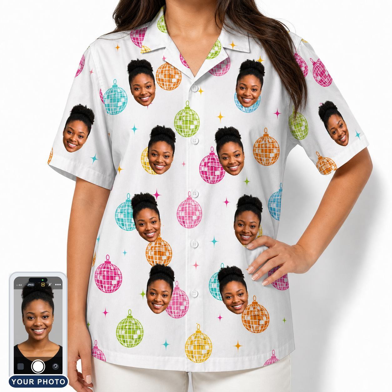 Women's Disco Darling Custom Face Hawaiian Shirt