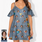 Women's Lounge Libations Custom Face Off-Shoulder Dress