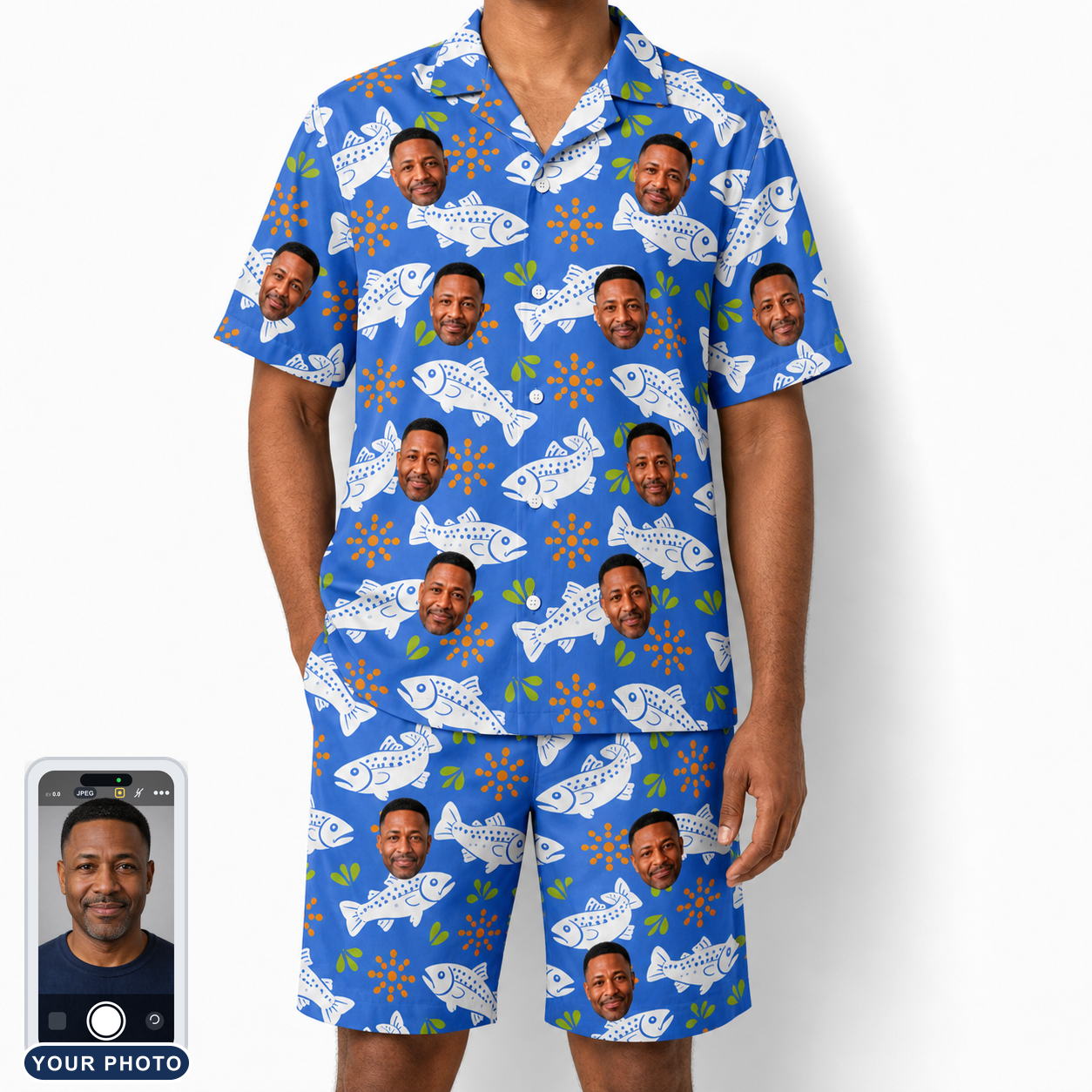 Men's River Rascals Custom Face Shirt & Shorts Set