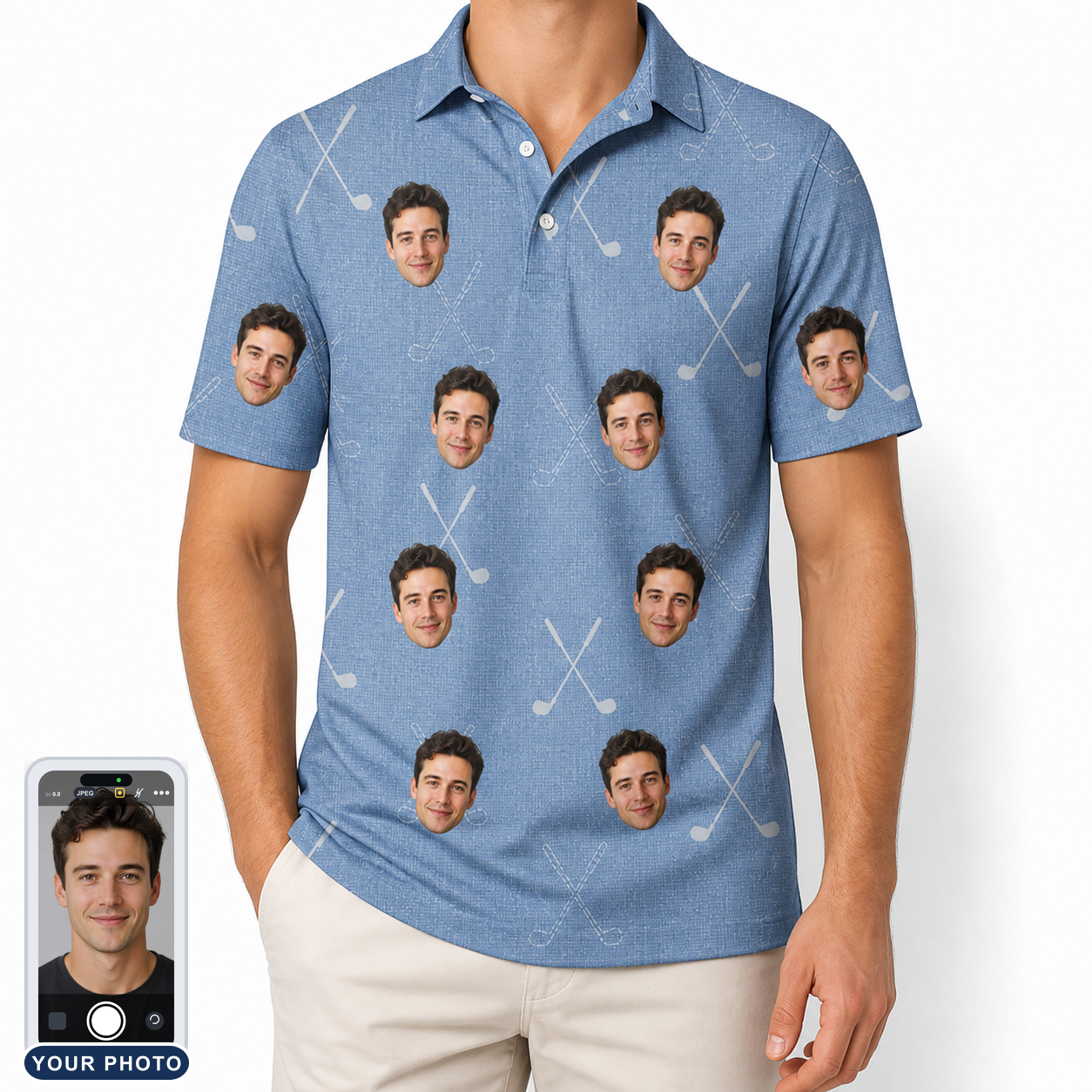 Men's Clubhouse Crossfire Custom Face Polo Shirt