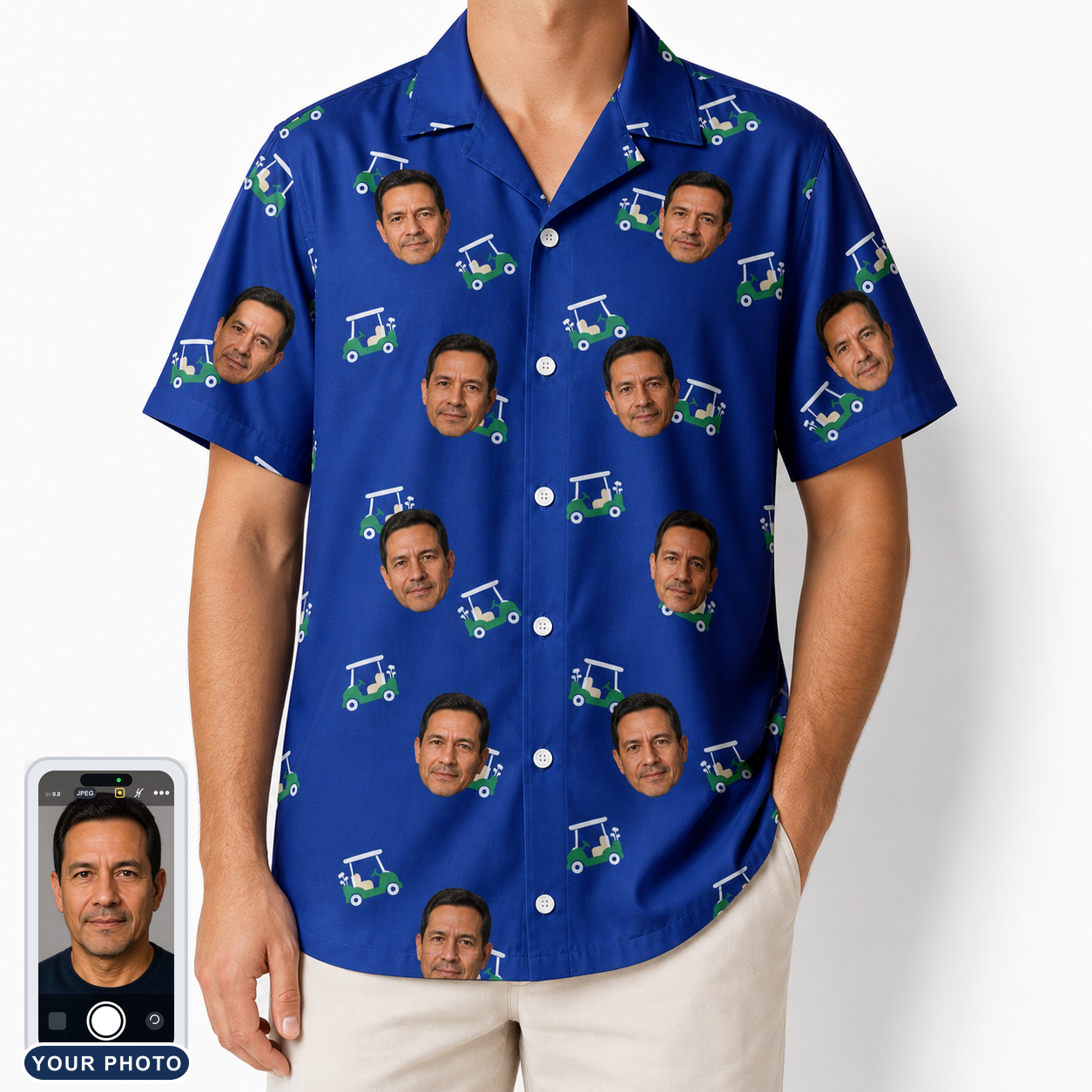 Men's Bogey Buggies Custom Face Hawaiian Shirt