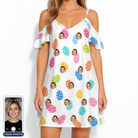 Women's Pinecone Prance Custom Face Off-Shoulder Dress