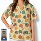 Women's Mewton Balls Custom Cat Face Hawaiian Shirt
